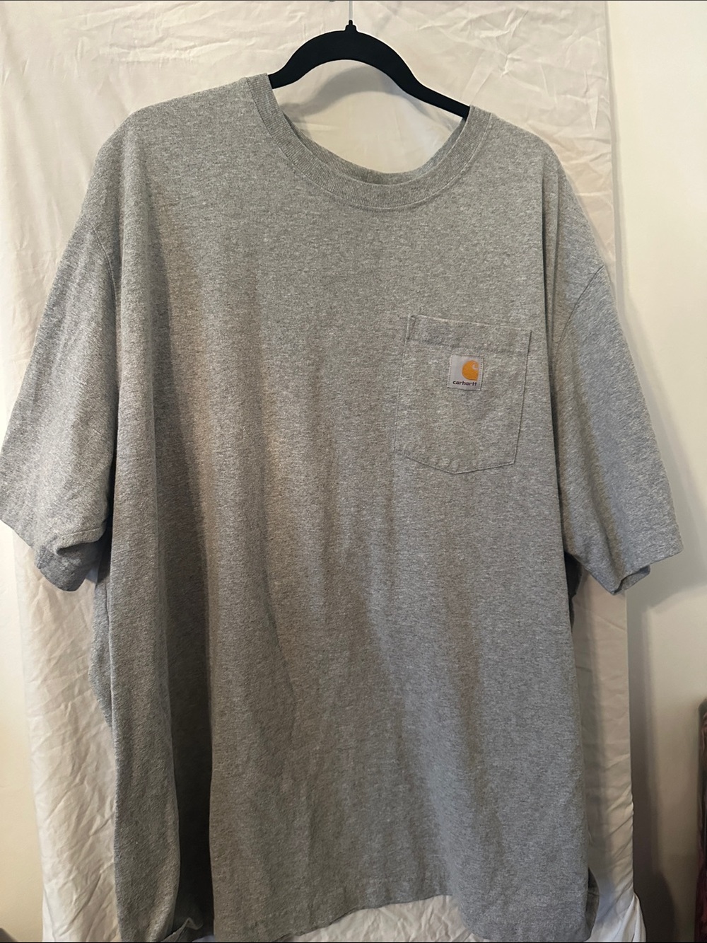 Carhartt Men’s Heather Gray Pocket Tee with Logo Patch